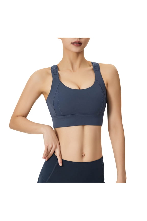 Women's Everyday Bra Sports Bra Yoga Running Activewear Slim Basic Tank Tops Bralette Solid Color Underwear Teens Push Up Comfort Bra Breathable Blue XXXL