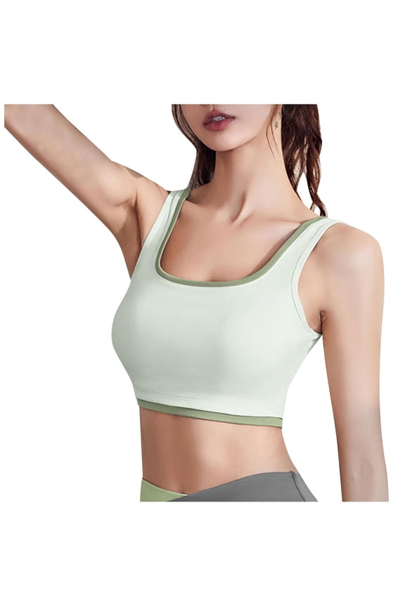 Women's Everyday Bra Sports Bra Yoga Running Activewear Thin Lightly Slim Basic Tank Tops Bralette Underwear Teens Push Up Comfort Bra Breathable Green L