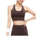 thumbnail image 1 of ATOYSOY Women's Everyday Bra Sports Bra Yoga Running Activewear Thin Lightly Slim Basic Tank Tops Racerback Tank Tops Clearance Underwear Push Up Comfort Bra Breathable Brown XL, 1 of 4