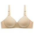 thumbnail image 1 of ATOYSOY Women's Everyday Bra Thin Lightweight Breathable Push Up Underwear Support Full Coverage Bra Smoothing Comfort Bra Bowknot Ruched Clearance Beige XL, 1 of 6
