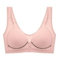 thumbnail image 1 of ATOYSOY Women's Everyday Bra Wireless Breathable Push Up Underwear Front Closure Smoothing Comfort Bra Seamless Pink XL, 1 of 3
