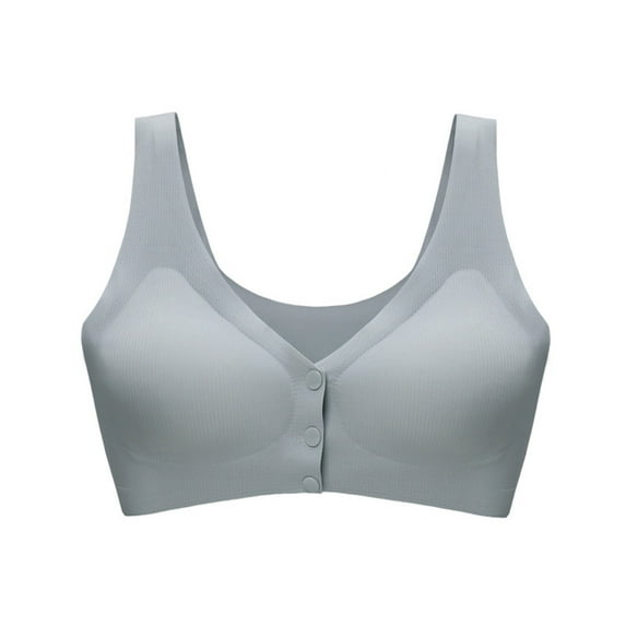 ATOYSOY Women's Everyday Bra Wireless Breathable Push Up Underwear Nursing Front Closure Smoothing Comfort Bra Blue XXL