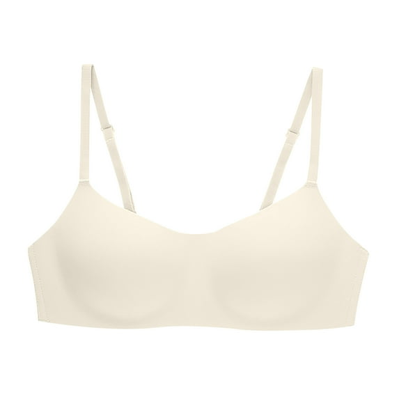 ATOYSOY Women's Everyday Bra Wireless Breathable Push Up Underwear Seamless Smoothing Comfort Bra Thin Lightweight White M