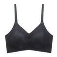 thumbnail image 1 of ATOYSOY Women's Everyday Bra Wireless Breathable Push Up Underwear Smoothing Comfort Bra Triangle Bralette Bra Deep V Black L, 1 of 2