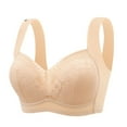 thumbnail image 1 of ATOYSOY Women's Everyday Bra Wireless Floral Lace Breathable Push Up Underwear Sports Smoothing Comfort Bra Thin Lightweight Beige XXL, 1 of 2