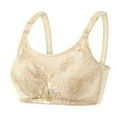 thumbnail image 1 of ATOYSOY Women's Everyday Bra Wireless Floral Lace Breathable Push Up Underwear Support Full Coverage Bra Smoothing Comfort Bra Beige S, 1 of 2