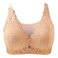 thumbnail image 1 of ATOYSOY Women's Everyday Bra Wireless Lace Mesh Breathable Push Up Underwear Smoothing Comfort Bra Support Full Coverage Bra Clearance Beige M, 1 of 3