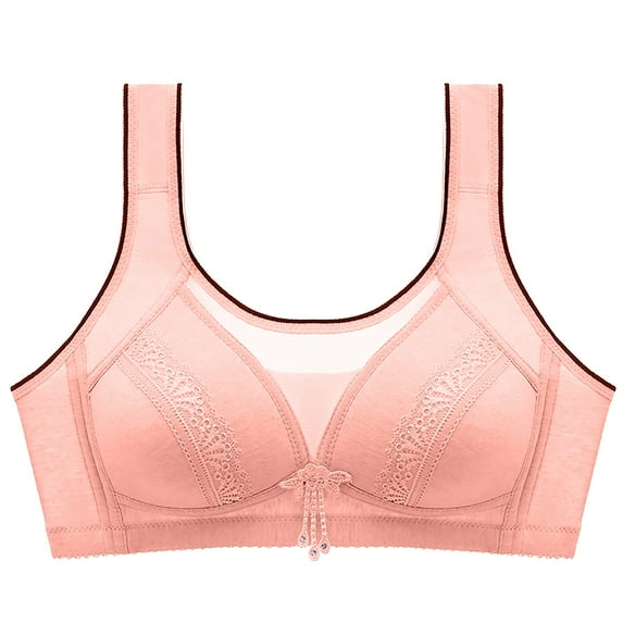 ATOYSOY Women's Everyday Bra Wireless Lace Mesh Breathable Push Up Underwear Thin Lightweight Smoothing Comfort Bra Support Full Coverage Bra Red S