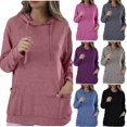 thumbnail image 1 of ATOYSOY Women's Fashion Pleated Pullover Workout Long Sleeve Tees Fall Winter Crew Neck Sweatshirts Pockets Outwear Casual Cotton Shirts Loose Hoodie Tops Black L, 1 of 7