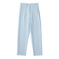 thumbnail image 1 of ATOYSOY Women's Fashion Sweatpants Flat Front Pant Suit for Ladies Casual Work Business Dress Pants High Waist Straight Leg Trousers Relaxed Dress Pants Blue XL, 1 of 2