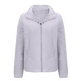 thumbnail image 1 of ATOYSOY Women's Full Zip Soft Fleece Jacket Outdoor Recreation Coat with Pockets Long-Sleeve Comfortable Outerwear Purple XXXXL, 1 of 7