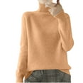 thumbnail image 1 of ATOYSOY Women's High Neck Sweatshirts Fall Loose Sweaters Tops Ribbed Solid Color Blouses Relaxed Long Sleeve Pullovers Trendy Workout Comfy Casual Knitted Gold M, 1 of 5