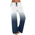 thumbnail image 1 of ATOYSOY Women's High Waist Trendy Pants Activewear Wide Leg Pants Regular Comfy Casual Workout Palazzo Pants Gradient Bandage Sweatpants Retro Trousers Blue L, 1 of 5