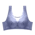 thumbnail image 1 of ATOYSOY Women's Lace Splicing Everyday Bra Bralette Underwear Push Up Comfort Bra Teens Breathable Workout Floral Embroidered Thin Lightly Wireless Sky Blue XL, 1 of 7