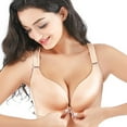 thumbnail image 1 of ATOYSOY Women's Lace Splicing Everyday Bra Camisoles Breathable Push Up Bralette Workout Comfort Bra Underwear Teens Seamless Front Closure Khaki 38C, 1 of 7