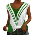 thumbnail image 1 of ATOYSOY Women's Loose Tank Tops Beach Sleeveless Trendy Tees V Neck Casual Workout Versatile Summer Camisole Girls Retro Solid Color Block Green M Clearance, 1 of 6