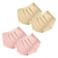 thumbnail image 1 of ATOYSOY Women's Multipack Solid Panty Comfy Mid Waist Underpants Classic Briefs Silk Hip Lifting Panties, 4 Pack Shapewear Control Briefs Seamless for Ladies Stretchy Pink XL, 1 of 4