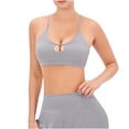 thumbnail image 1 of ATOYSOY Women's Padded Camisoles Everyday Bra Sports Bra Yoga Running Activewear Spaghetti Strap Keyhole Neck Wirefree Underwear Comfort Bra Push Up Breathable Gray S, 1 of 4