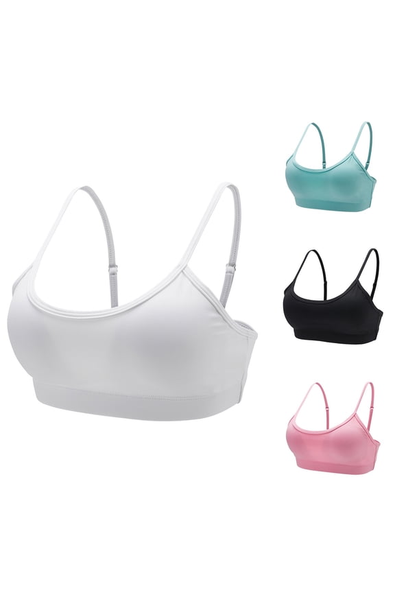 Women's Padded Camisoles Everyday Bra Sports Bra Yoga Running Activewear Spaghetti Strap Wirefree Push Up Bralette Underwear Teens Comfort Bra Breathable Green L
