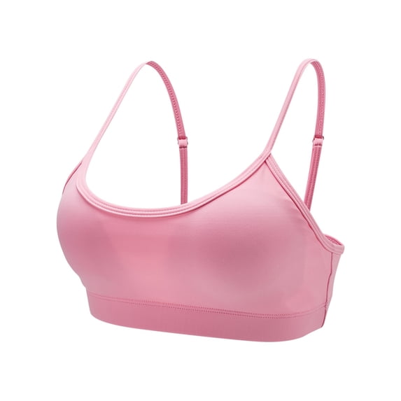 ATOYSOY Women's Padded Camisoles Everyday Bra Sports Bra Yoga Running Activewear Spaghetti Strap Wirefree Push Up Bralette Underwear Teens Comfort Bra Breathable Pink S