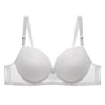 thumbnail image 1 of ATOYSOY Women's Plus Size Bras Wireless Underwire Lace Adjustable Shoulder Strap Bras (White,L), 1 of 4