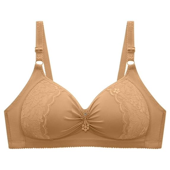 ATOYSOY Women's Plus Size Everyday Bra Middle-Aged Elder Thin Lightly Wirefree Breathable Push Up Bralette Workout Solid Color Underwear Teens Comfort Bra Yellow XXL