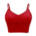 thumbnail image 1 of ATOYSOY Women's Plus Size Everyday Bra Sports Bra Yoga Running Activewear Comfort Bra Bralette Solid Color Underwear Teens Breathable Push Up Workout Red XL, 1 of 8