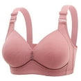 thumbnail image 1 of ATOYSOY Women's Plus Size Everyday Bra Support Full Coverage Bra Wirefree Workout Push Up Bralette Solid Color Underwear Teens Comfort Bra Breathable Pink 44/100, 1 of 4