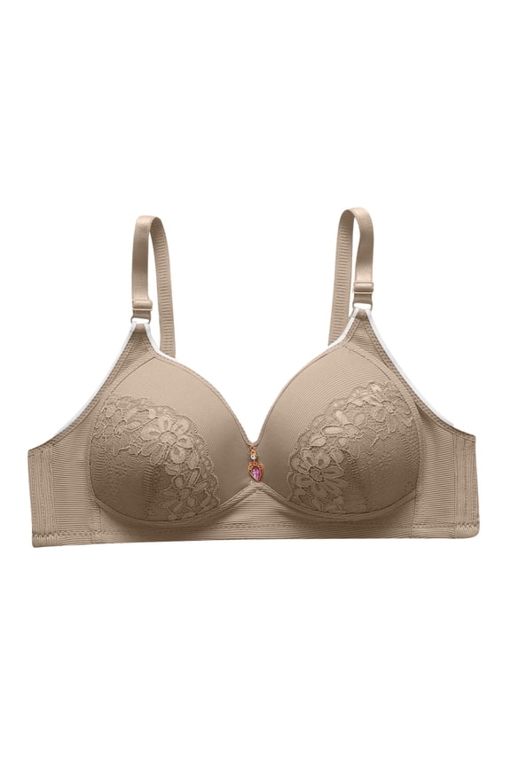 Women's Plus Size Everyday Bra Wirefree Bralette Solid Color Underwear Teens Workout Breathable Comfort Bra Push Up Gray XXXL