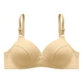 thumbnail image 1 of ATOYSOY Women's Plus Size Everyday Bra Wireless Floral Lace Breathable Push Up Underwear Support Full Coverage Bra Smoothing Comfort Bra Bowknot Beige L, 1 of 5