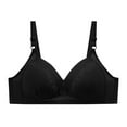 thumbnail image 1 of ATOYSOY Women's Plus Size Everyday Bra Wireless Floral Lace Breathable Push Up Underwear Support Full Coverage Bra Smoothing Comfort Bra Bowknot Ruched Black 50, 1 of 7