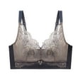 thumbnail image 1 of ATOYSOY Women's Plus Size Everyday Bra Wireless Floral Lace Breathable Push Up Underwear Smoothing Comfort Bra Support Full Coverage Bra Blue XXL, 1 of 3