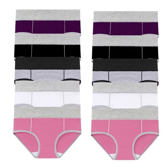 ATOYSOY Women's Plus Size Hip Lifting Cotton Panties, 10 Pack Underpants Multipack Stretchy Solid Panty Classic Briefs Comfy Shapewear Control Briefs Seamless Pink XXXL