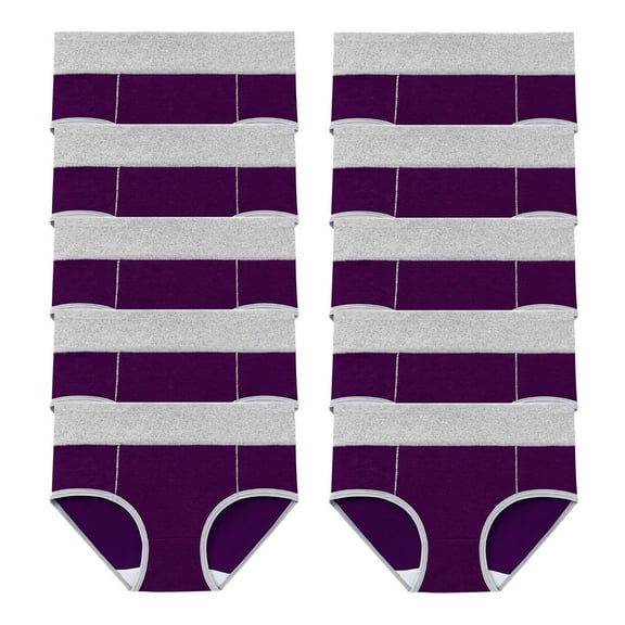 ATOYSOY Women's Plus Size Hip Lifting Cotton Panties, 10 Pack Underpants Shapewear Control Briefs Seamless Solid Panty Classic Briefs Comfy Multipack Stretchy Purple XXXL