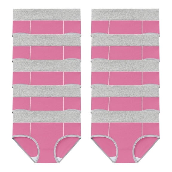 ATOYSOY Women's Plus Size Hip Lifting Cotton Panties, 10 Pack Underpants Stretchy Multipack Solid Panty Classic Briefs Comfy Shapewear Control Briefs Seamless Pink XXXL