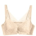 thumbnail image 1 of ATOYSOY Women's Plus Size Lace Splicing Everyday Bra Camisoles Workout Push Up Underwear Comfort Bra Teens Breathable Front Closure Button Thin Lightly Wireless Beige L, 1 of 4