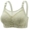 thumbnail image 1 of ATOYSOY Women's Plus Size Lace Splicing Everyday Bra Underwear Push Up Bralette Teens Workout Comfort Bra Breathable Floral Embroidered Thin Lightly Wireless Green 44, 1 of 2