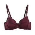 thumbnail image 1 of ATOYSOY Women's Plus Size Lace Splicing Everyday Bra Underwear Push Up Bralette Teens Workout Comfort Bra Breathable Thin Lightly Underwired Wine M, 1 of 7