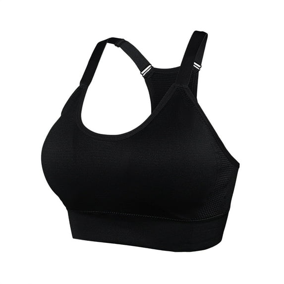 ATOYSOY Women's Plus Size Sports Bra Everyday Bra Camisoles Comfort Bra Underwear Push Up Breathable Clearance Yoga Running Activewear Racerback Wireless Seamless Black XXL