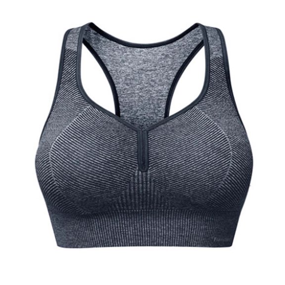 ATOYSOY Women's Racerback Everyday Bra Sports Bra Yoga Running Activewear Gradient Wirefree Bralette Solid Color Underwear Push Up Comfort Bra Teens Breathable Gray XL