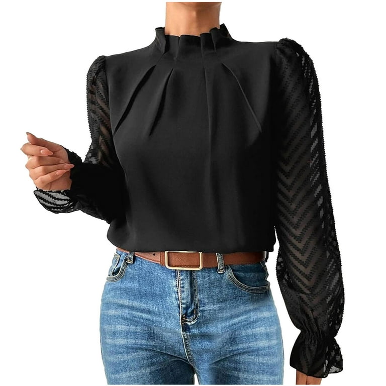 Sweet Elegant Solid Flounce Mandarin Collar Blouses(3 Colors) Sweet Elegant Solid Flounce Mandarin Collar Blouses(3 Colors)