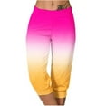thumbnail image 1 of ATOYSOY Women's Retro Gradient Sweatpants High Waist Summer Trendy Pants Pockets Activewear Capris Joggers Pants Legging Lightweight Trousers Clearance Casual Workout Orange S, 1 of 6