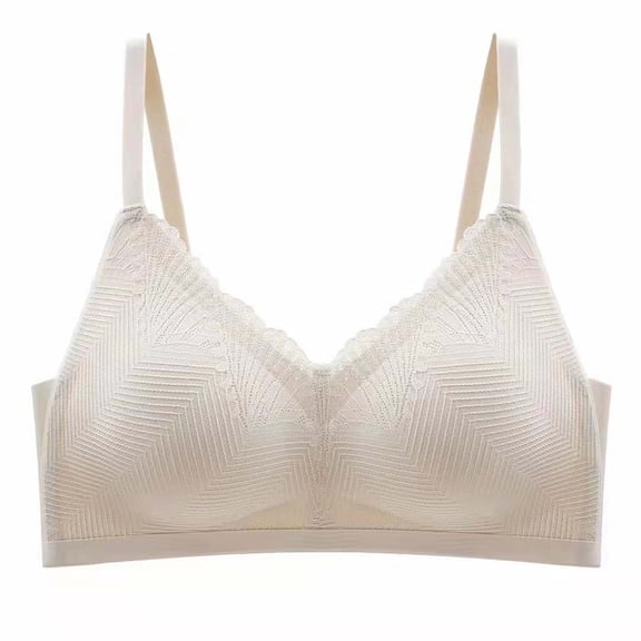 ATOYSOY Women's Ruched Everyday Bra Bralette Underwear Push Up Comfort Bra Workout Breathable Teens Yoga Running Activewear Wireless Beige M