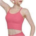 thumbnail image 1 of ATOYSOY Women's Seamless Tank Tops Sports Bra Everyday Bra Camisoles Push Up Underwear Breathable Comfort Bra Yoga Running Activewear Thin Lightly Wireless Hot Pink L, 1 of 5