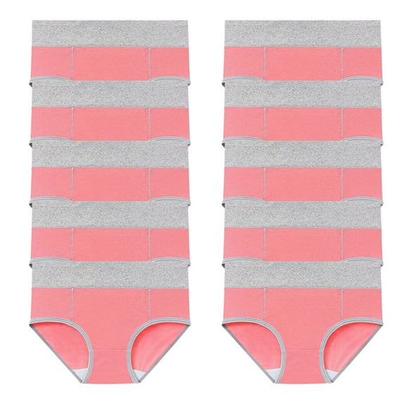 ATOYSOY Women's Shapewear Control Briefs Seamless for Ladies Plus Size Hip Lifting Cotton Panties, 10 Pack Underpants Multipack Solid Panty Classic Briefs Comfy Stretchy Pink XXL