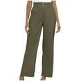thumbnail image 1 of ATOYSOY Women's Sweatpants High Waist Straight Leg Zipper Trousers Fashion Casual Work Palazzo Pants Activewear Wide Leg Pants for Ladies Relaxed Stretch Green M, 1 of 5