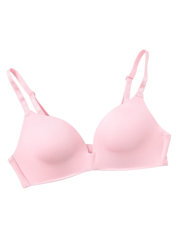 Women's Triangle Everyday Bra Underwear Push Up Bralette Teens Comfort Bra Breathable Workout Seamless Thin Lightly Wireless Pink M