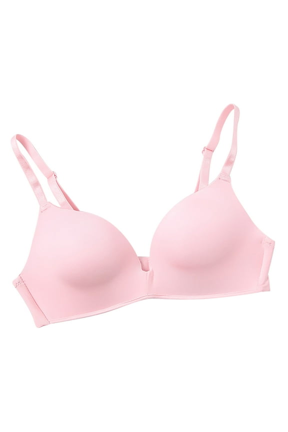 Women's Triangle Everyday Bra Underwear Push Up Bralette Teens Comfort Bra Breathable Workout Seamless Thin Lightly Wireless Pink XXL