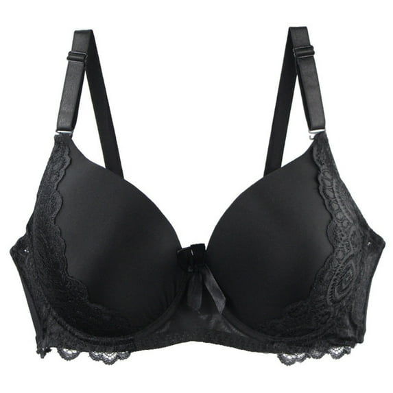 ATOYSOY Women's Underwear and Bras Solid Color Breathable Comfortable Bra Fashion Soft Underwear Everyday Bras (Black,90)