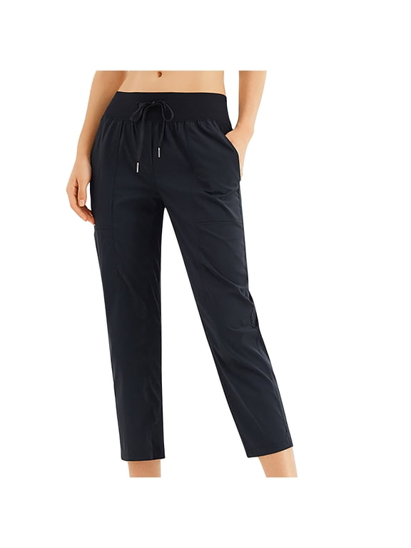 Women's Vacation Sweatpants Activewear Capris Pants Yoga for Ladies Fashion Casual Work Track Pants High Waist Drawstring Trousers Relaxed Sports Yoga Black L